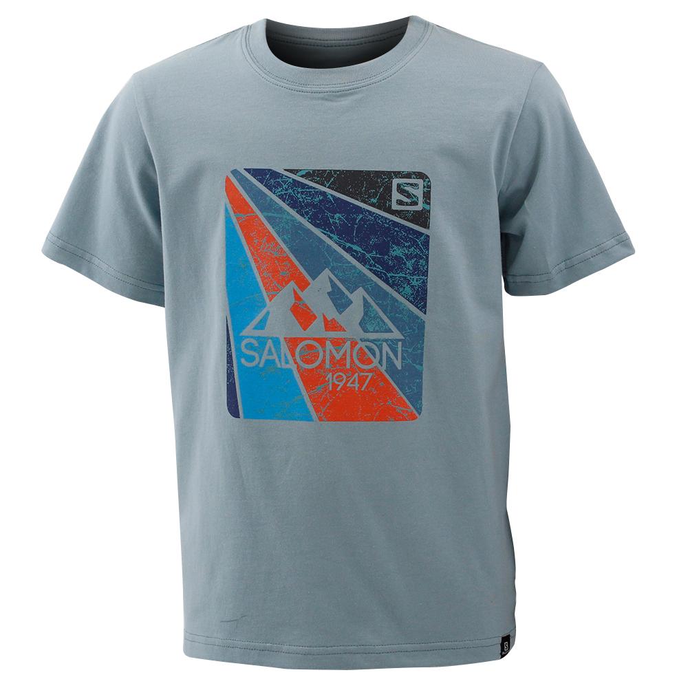 T-Shirts Salomon Enfant Bleu - Salomon CARSON SS B - France (9137-HXFNE)